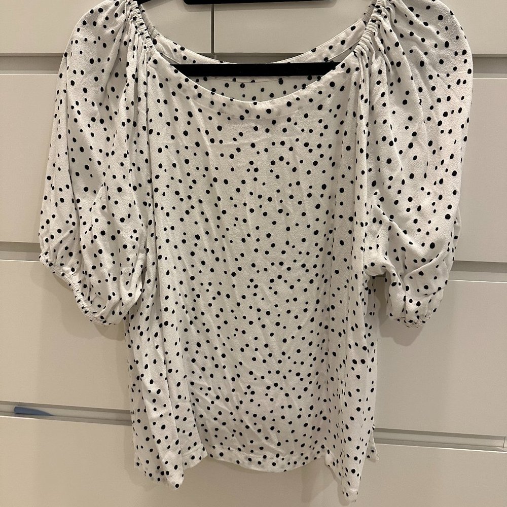 White and Black Blouse
